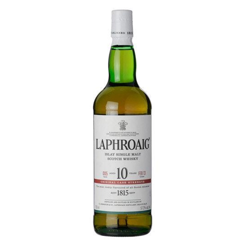 Laphroaig 10 Year Old Cask Strength Scotch Whiskey (750Ml)