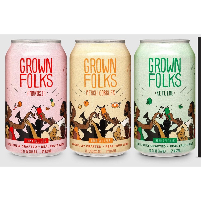 Grown Folks Hard Seltzer Variety Pack ( 6 Pack Of Cans )