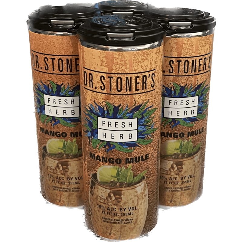 Dr. Stoner's Fresh Herb Vodka Mango Mule (Rtd), 4 X 12 Oz