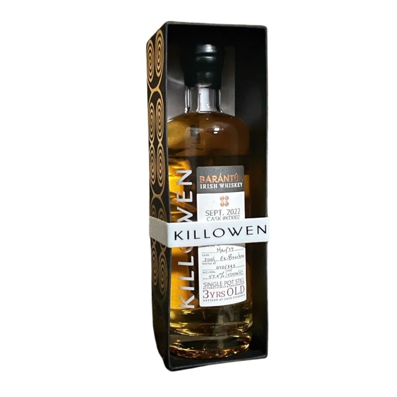 Killowen Barantuil Cognac Cask Finish 3 Year Old Single Pot Still Irish Whiskey 375ml