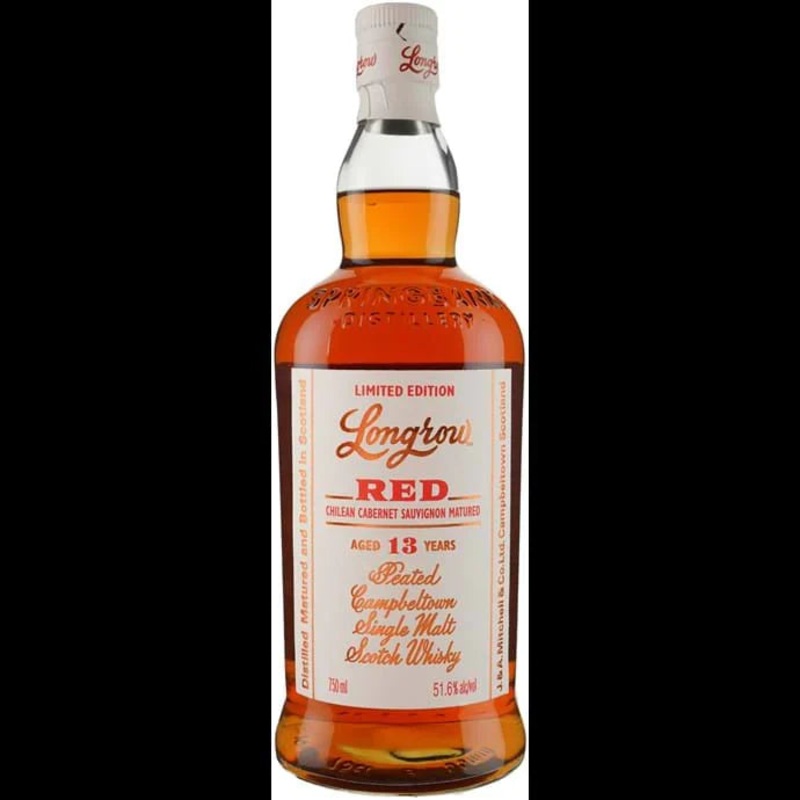 Longrow Red Limited Edition Chilean Cabernet Sauvignon Matured Peated 13 Year Old Single Malt Scotch Whisky 750ml