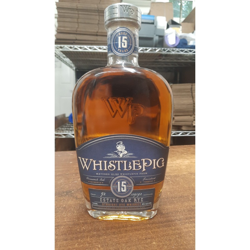 WhistlePig Farm Estate Oak 15 Year Old Straight Rye Whiskey 750ml