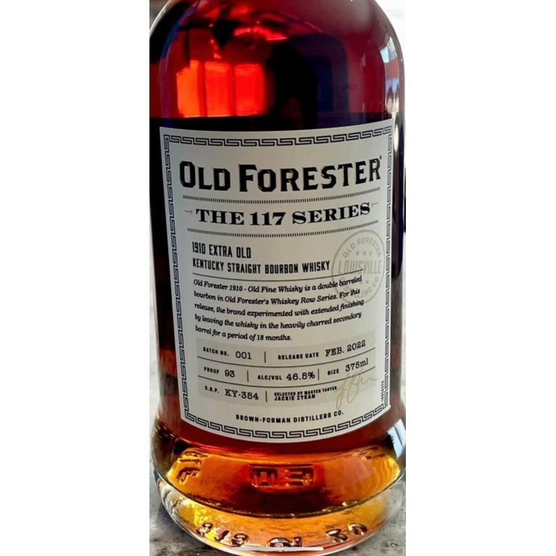 OLD FORESTER THE 117 SERIES 1910 EXTRA OLD