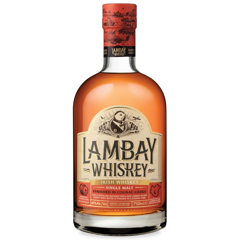 LAMBAY WHISKEY IRISH SINGLE MALT COGNAC CASKS 750ML