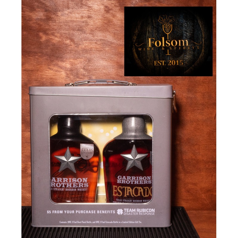 Garrison Brothers Boot Flask Texas Straight Bourbon Whiskey Set of 2 375ml