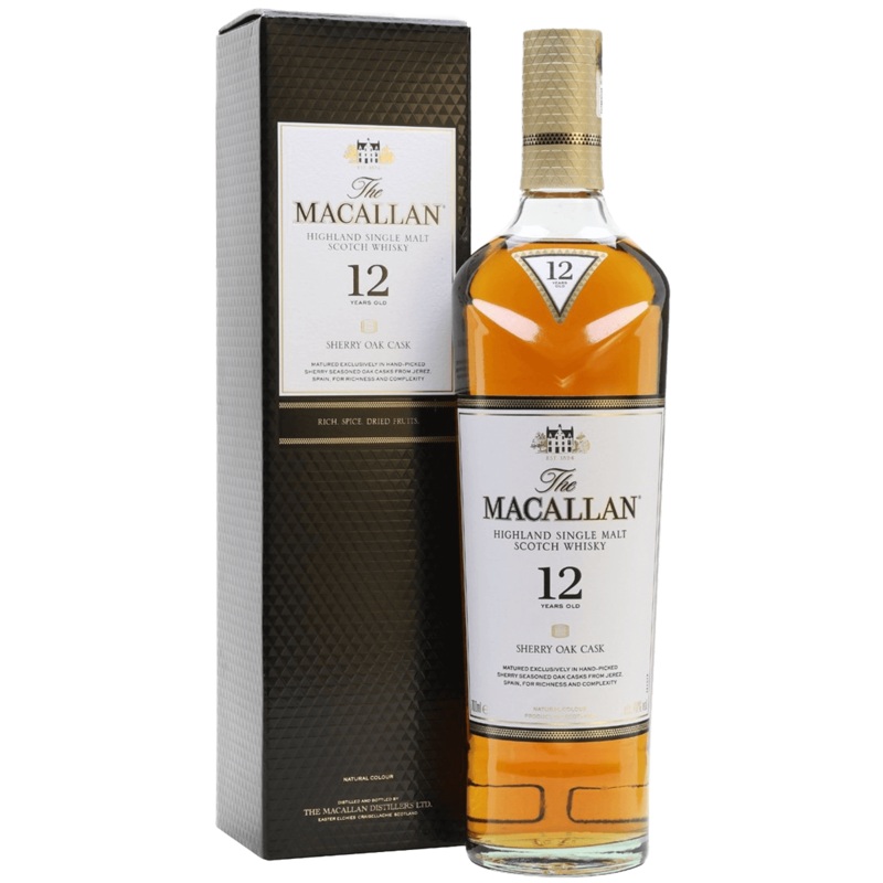 Macallan 12 Year Old Sherry Oak Cask Single Malt Scotch Whisky 750ml