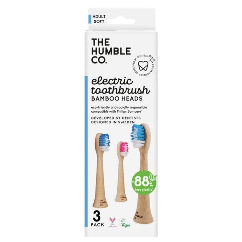 THE HUMBLE CO. Electric Toothbrush Bamboo Heads 3pk