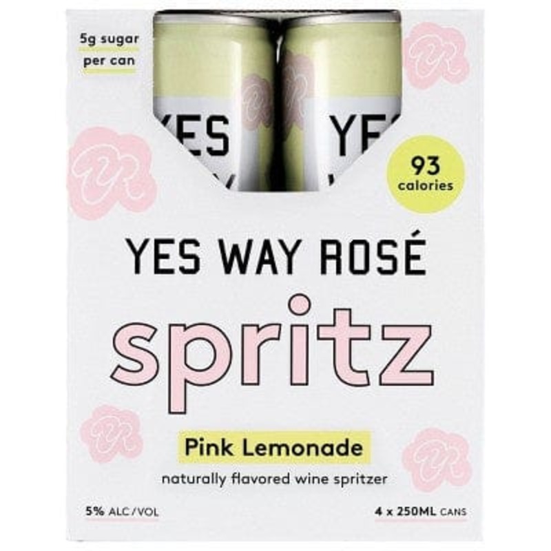 YES WAY ROSE PINK LEMONADE SPRITZ 4PK CAN 250ML C/O