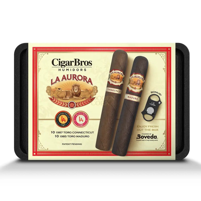 La Aurora Premium Cigars Set + Personal Humidor by CigarBros