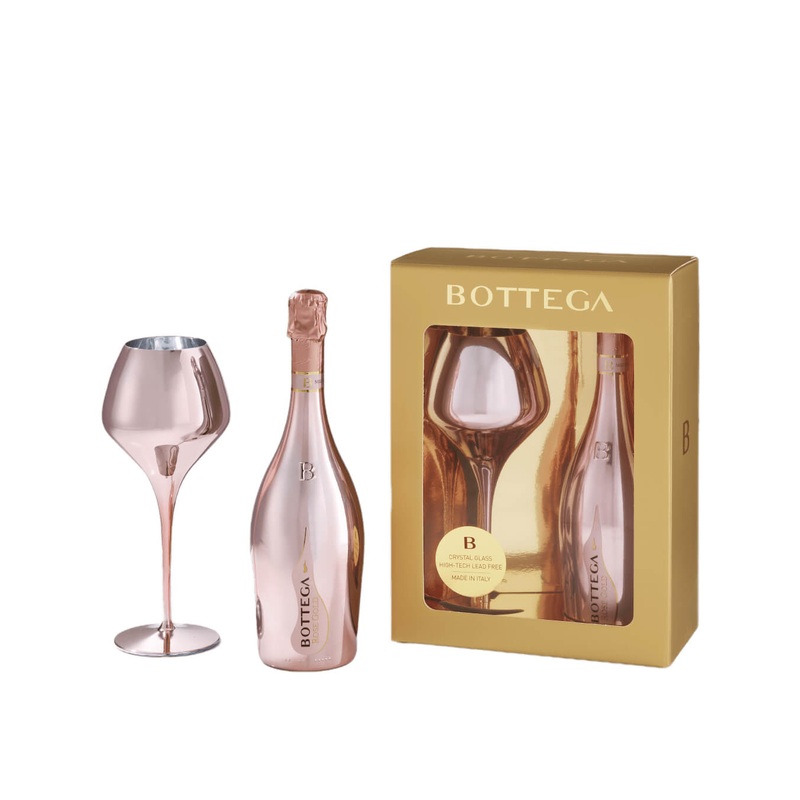 Bottega Confezione Rose Gold and Magnifico Rose Prosecco, 75 cl