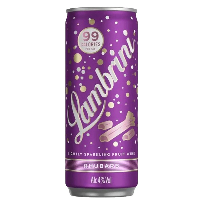 Lambrini Rhubarb & Ginger Slightly Sparkling Fruit Wine Can, 250 ml