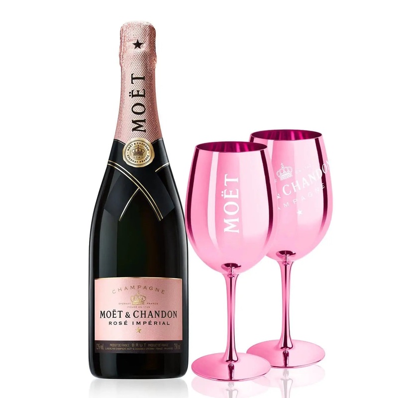 Mot & Chandon Ros Imprial Champagne, 75 cl NOW SHIPPING WITH TWO COMPLIMENTARY GLASSES