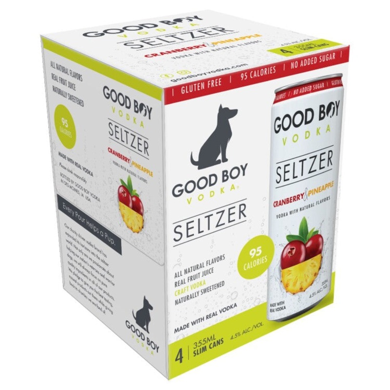 GOOD BOY VOD SELTZ CRBRY PINE6/4PK