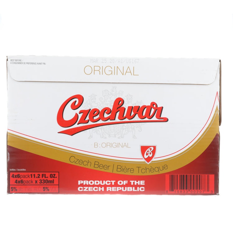 CZECHVAR BEER LAGER 4/6PK