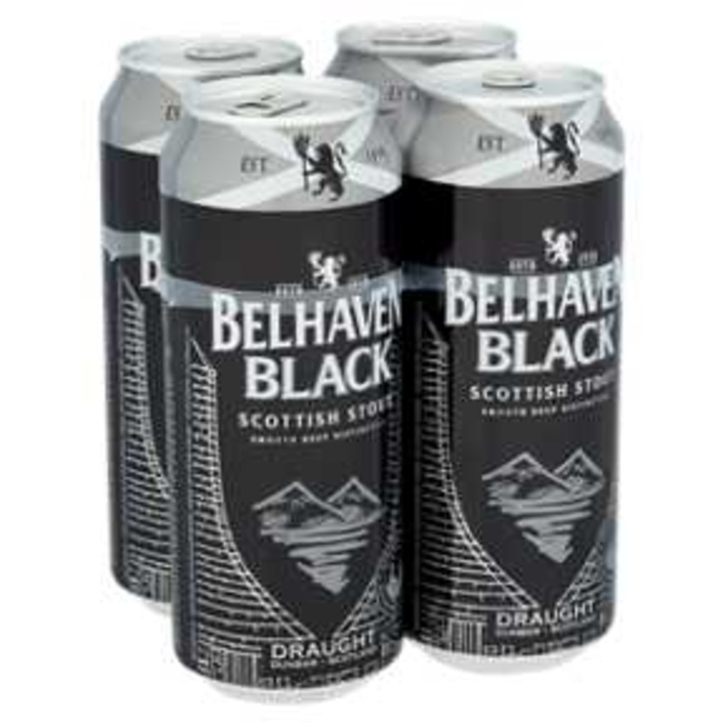 Belhaven Black Scottish Stout 14.9oz 4 Pack Can