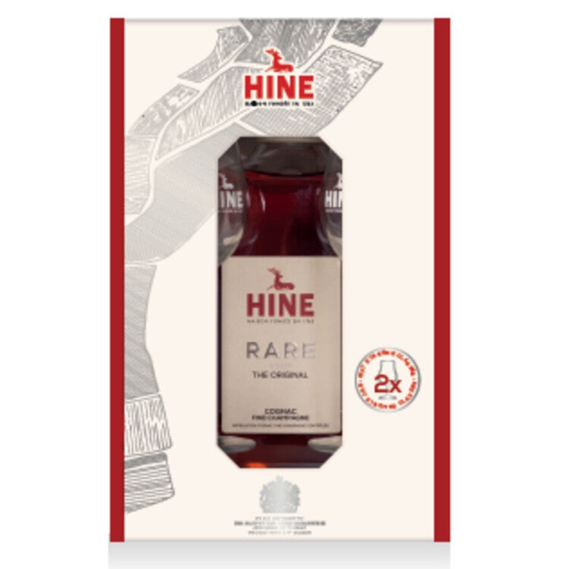 HINE COGNAC RARE 80 W/2 GLASS VAP