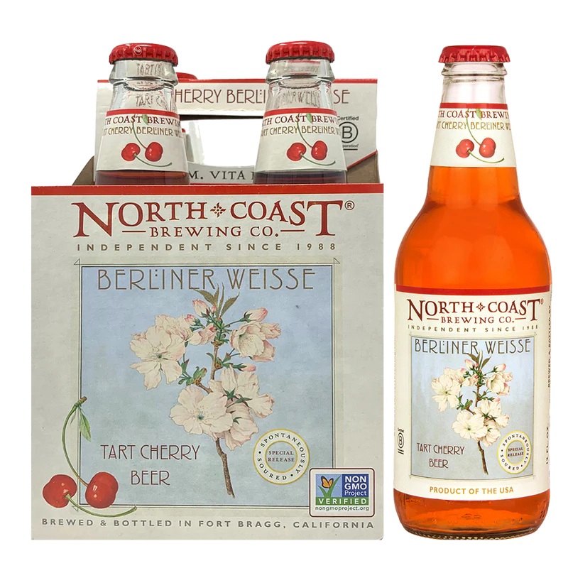 North Coast Berliner Weisse Tart Cherry Beer 4pk Bottles
