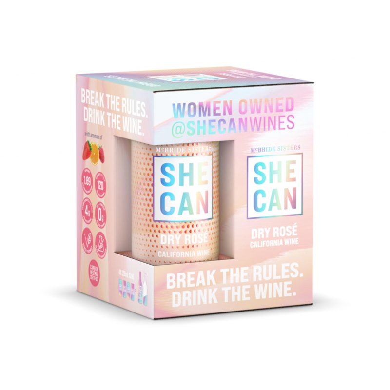 SHE CAN DRY ROSE CAN 6/4PK