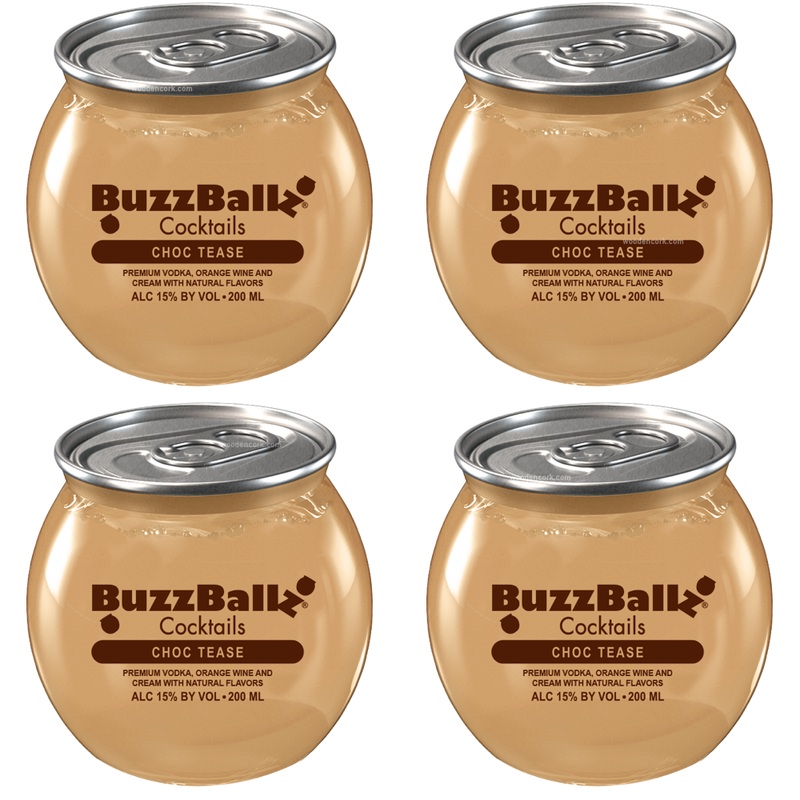 BuzzBallz Choc Tease Pre-Mixed Cocktails 4-Pack