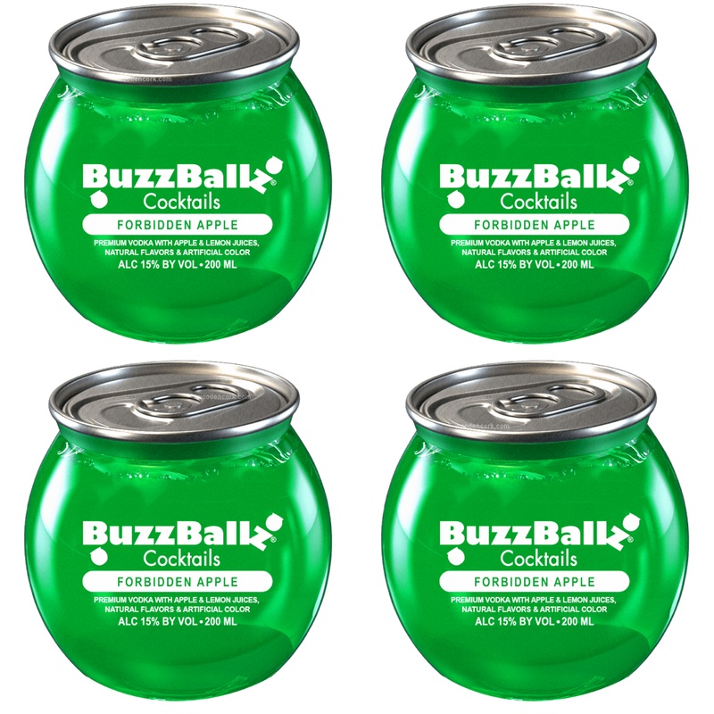 BuzzBallz Forbidden Apple Pre-Mixed Cocktails 4-Pack