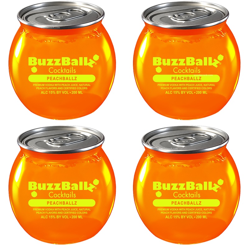 BuzzBallz Peachballz Pre-Mixed Cocktails 4-Pack