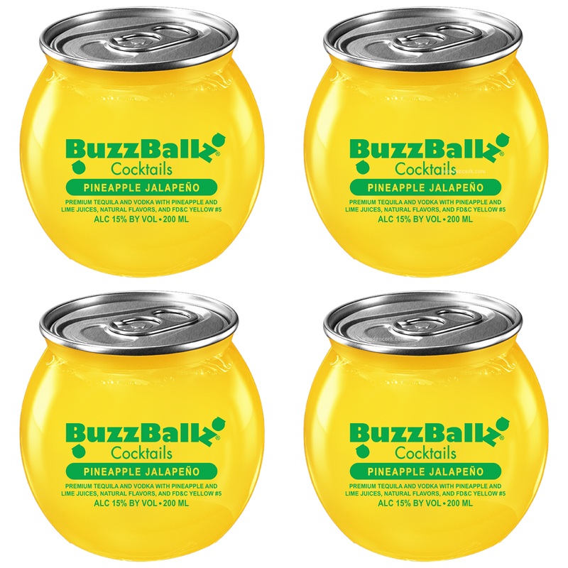 BuzzBallz Pineapple Jalapeo Pre-Mixed Cocktails 4-Pack