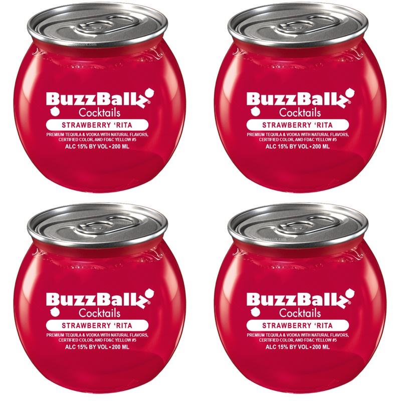 BuzzBallz Strawberry 'Rita Pre-Mixed Cocktails 4-Pack
