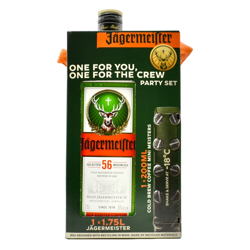 Jagermeister Liqueur 1.75L w/ Jagermeister Cold Brew MiniMeisters Liqueur