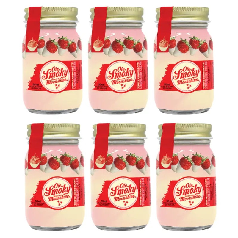 Ole Smoky White Chocolate Strawberry Cream Moonshine Minis 6 x 50mL