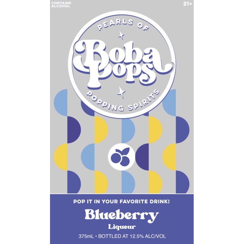 Boba Pops Blueberry Liqueur Pearls of Popping Spirits 375mL