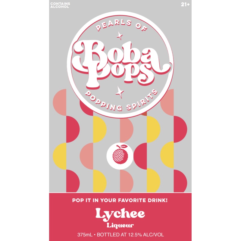 Boba Pops Lychee Liqueur Pearls of Popping Spirits 375mL