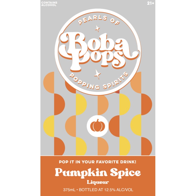 Boba Pops Pumpkin Spice Liqueur Pearls of Popping Spirits 375mL