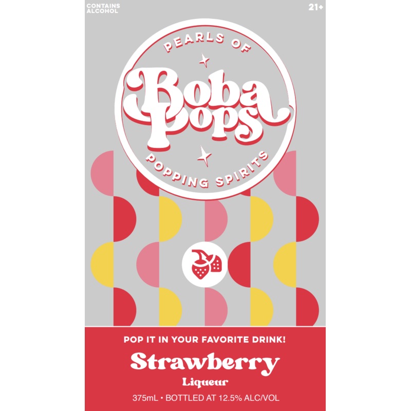 Boba Pops Strawberry Liqueur Pearls of Popping Spirits 375mL